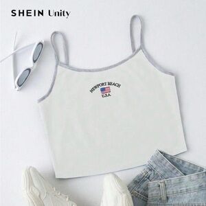 Extra small white American flag SHEIN crop tank top
